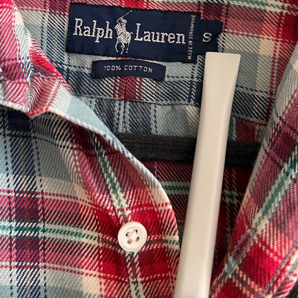 Vintage Ralph Lauren Button Down Plaid Shirt Size M - Picture 4 of 6